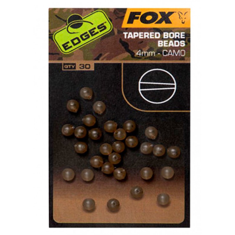 Fox Edges Camo Tapered Bore Beads 4mm